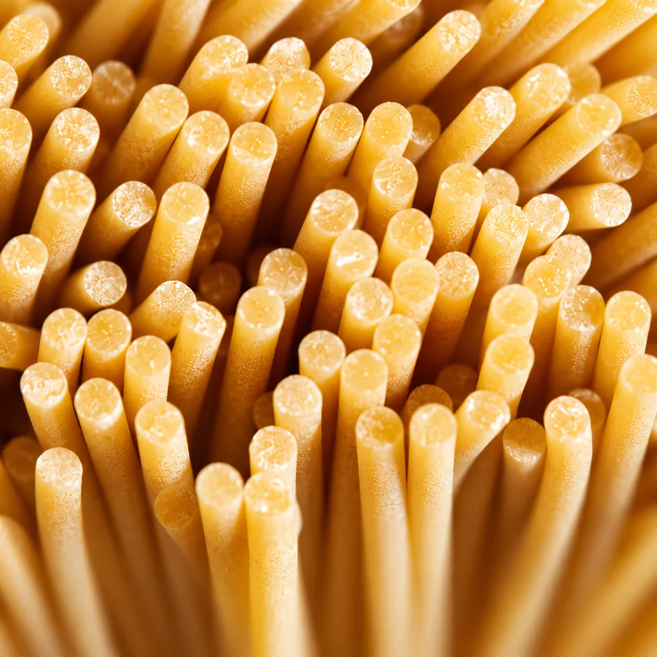 Primo piano di pasta secca