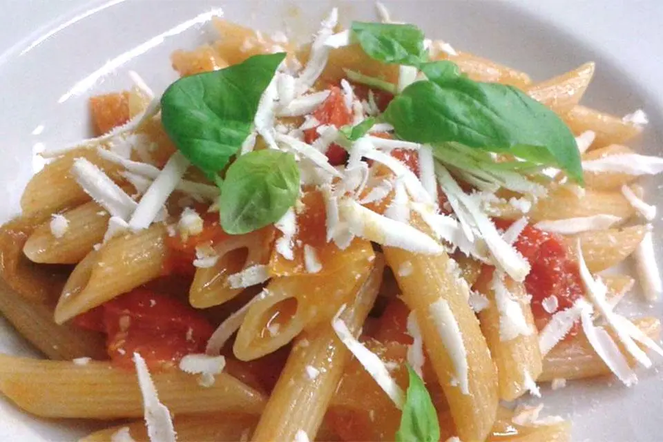 Penne pomodoro, basilico e ricotta salata, Gerardo e Gerardina, Bologna