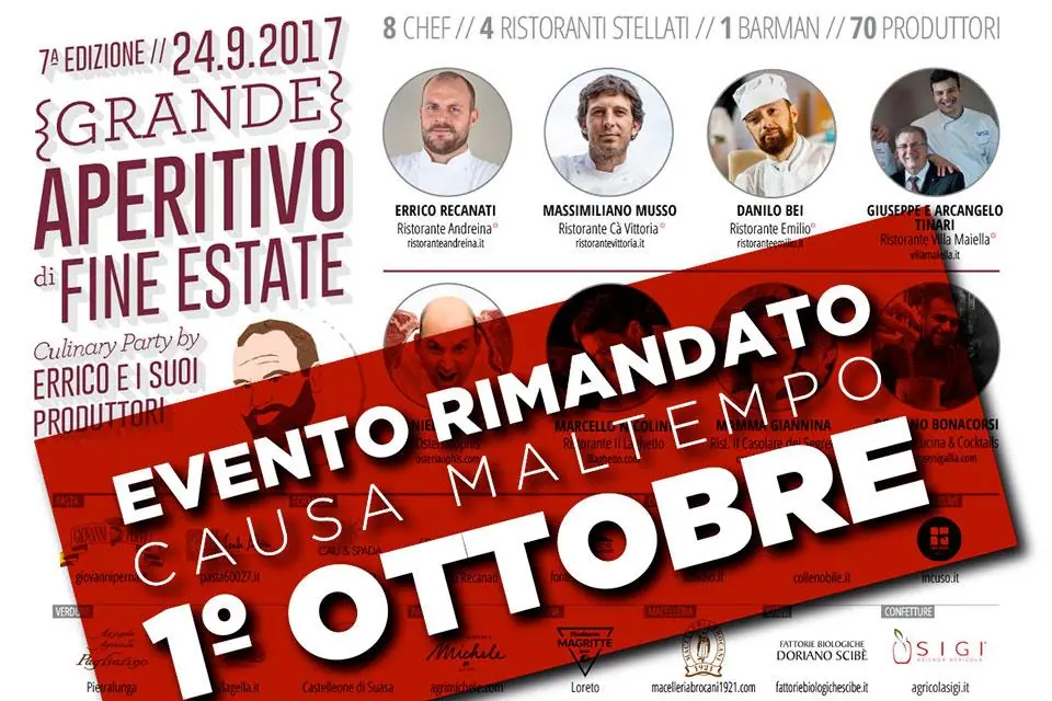 1° Ottobre, Grande aperitivo di fine estate da Andreina: mezzi paccheri, strozzapreti, rosselle e panbistrò