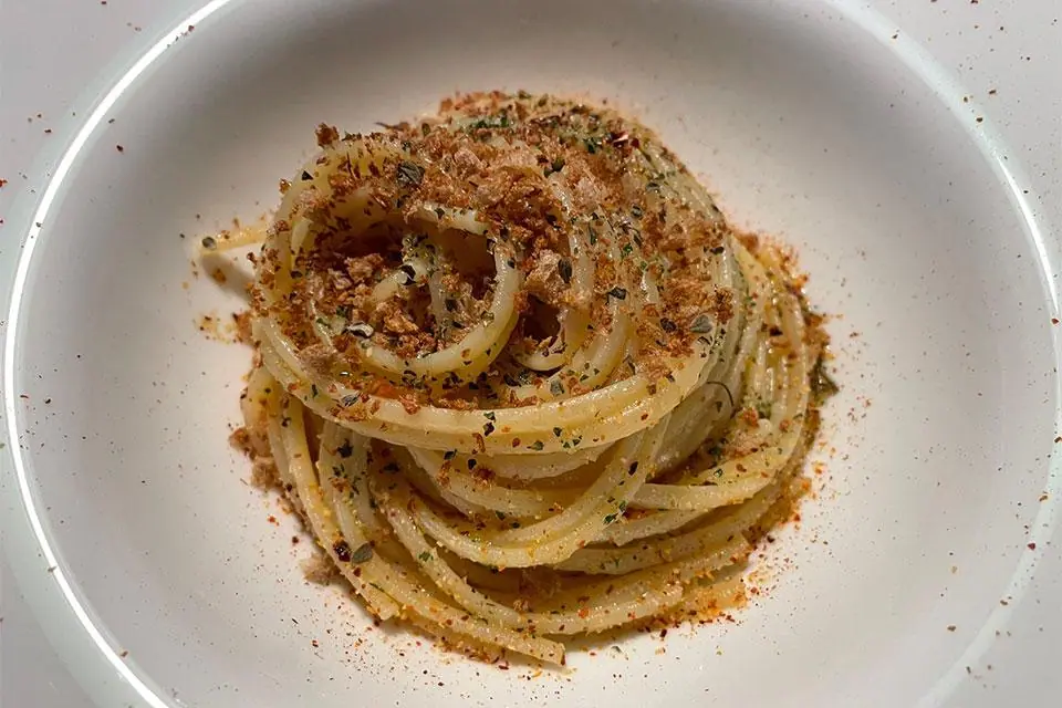 Trenette, aglio, olio e peperoncino
