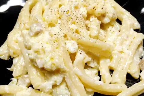 Gli strozzapreti al baccalà mantecato di Pio